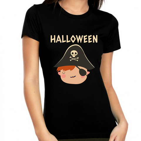 Funny Pirate Halloween Shirt Women Halloween Gifts Cute Halloween Shirts for Women Halloween Tops for Women