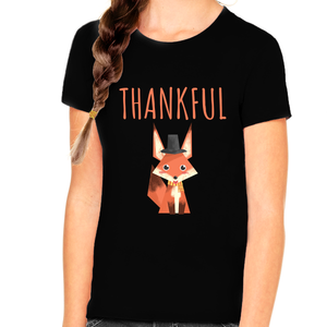 Funny Thanksgiving Shirts for Girls Thanksgiving Shirts for Kids Cute Fall Shirts for Kids Cute Fox Shirt