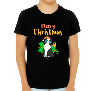 Funny Cat Christmas Tree Cat Shirt Christmas Gift Funny Christmas Shirts for Boys Funny Christmas Shirt