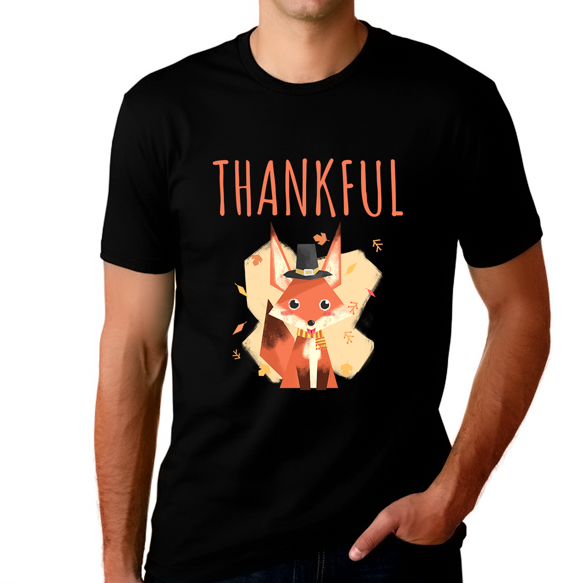 Thanksgiving Shirts for Men Cool Fox Shirt Fall Shirts Men Thanksgiving Gifts Thankful Shirts for Men