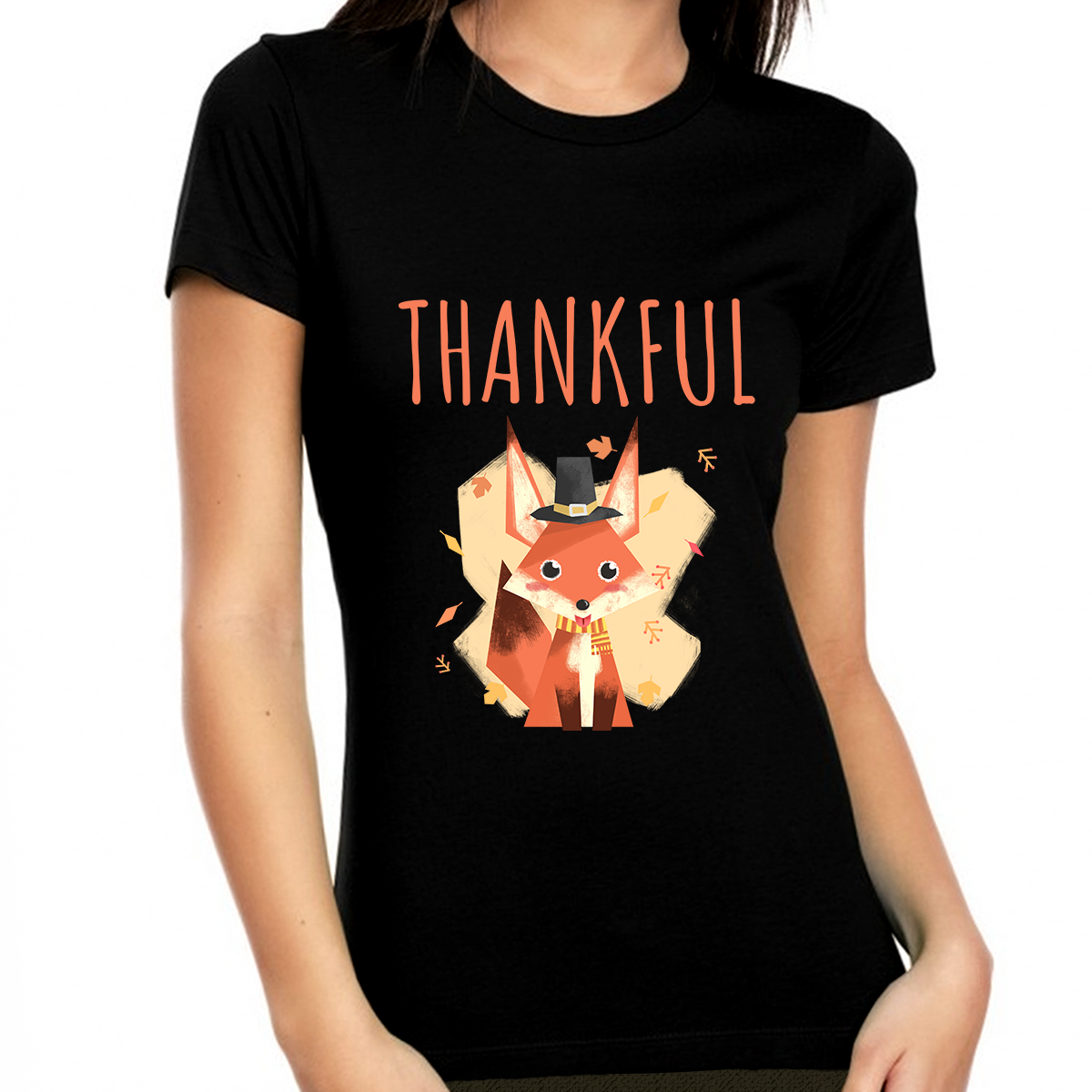 Thanksgiving Shirts for Women Cute Fox Shirt Fall Shirts Women Thanksgiving Gifts Thankful Shirts for Women