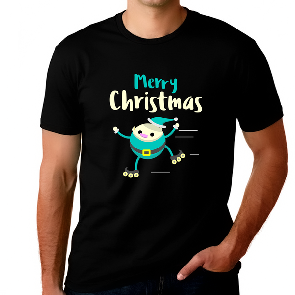 Funny Elf Christmas T Shirts for Men Plus Size Christmas Shirts for Men Big and Tall Christmas Pajamas