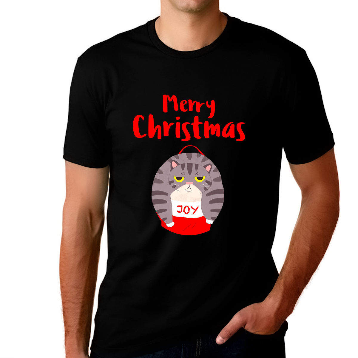 Cat Mens Christmas Pajamas Christmas TShirts for Men Funny Christmas Shirt Christmas Clothes for Men