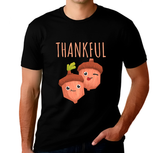 Mens Thanksgiving Shirt Acorns Shirt Plus Size Fall Shirts Funny Big and Tall Thanksgiving Shirts for Men