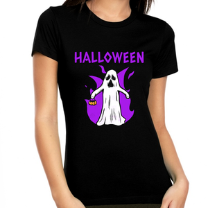 Purple Ghost Halloween Shirts for Women Ghost Shirt Halloween Shirt for Women Halloween Tops for Women