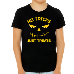 No Tricks Just Treats Halloween Shirt Boys Funny Halloween Tshirts Boys Kids Halloween Shirt for Boys