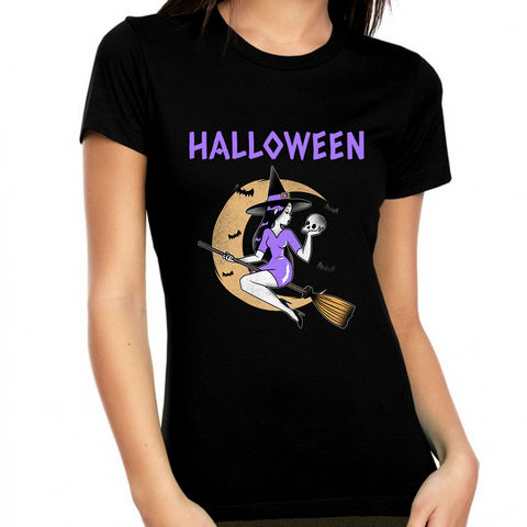 Sexy Witch Shirt Womens Halloween Shirts Cute Witch Halloween Shirts for Women Halloween Costumes for Women