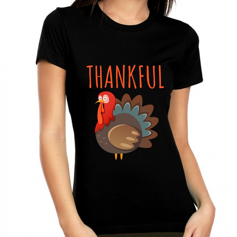 Womens Thanksgiving Shirt Turkey Shirt Womens Fall Tops Funny Thanksgiving Shirts Thankful Shirts for Women