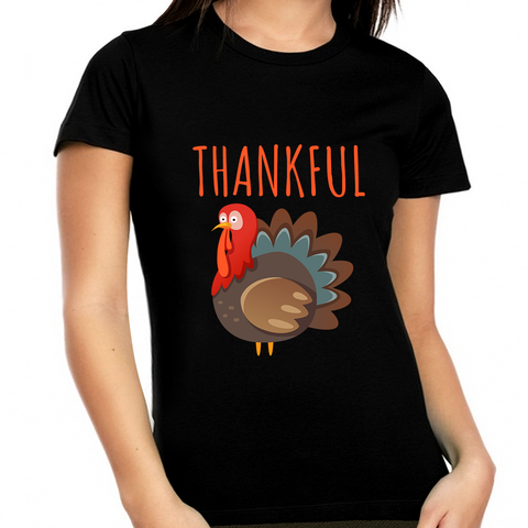 Womens Thanksgiving Shirt Plus Size 1X 2X 3X 4X 5X Turkey Shirt Womens Fall Tops Plus Size Thankful Shirts
