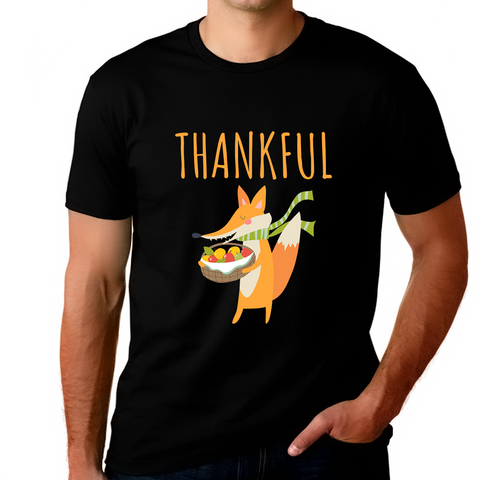 Big and Tall Fox Thanksgiving Shirts for Men XL 2XL 3XL 4XL 5XL Thanksgiving Gifts Fall Tshirts for Men