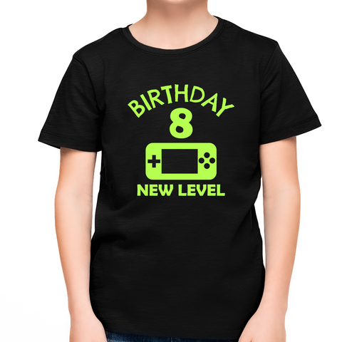 8th Birthday Boy 8 Year Old 8th Birthday Level 8 Gamer Shirts for 8th Birthday Boy Shirt