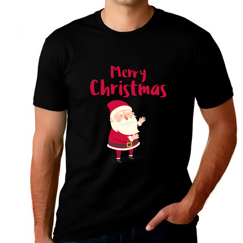 Funny Santa Christmas T Shirts for Men Plus Size Christmas Outfits Mens Christmas Shirt Christmas PJs