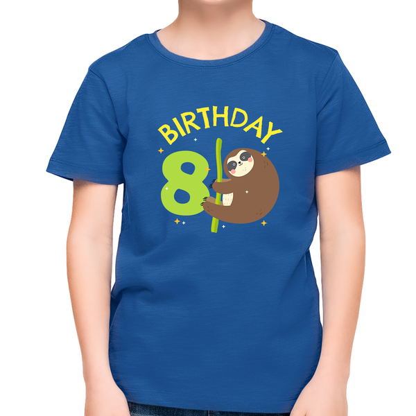 8 Year Old Birthday Boy Shirt Sloth 8th Birthday Outfit Boys Birthday Shirt Boy Happy Birthday Shirt