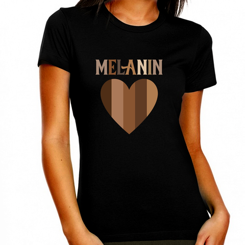 Black History Shirts for Women Melanin Heart Melanin Shirts Juneteenth Tshirt Women African Shirts