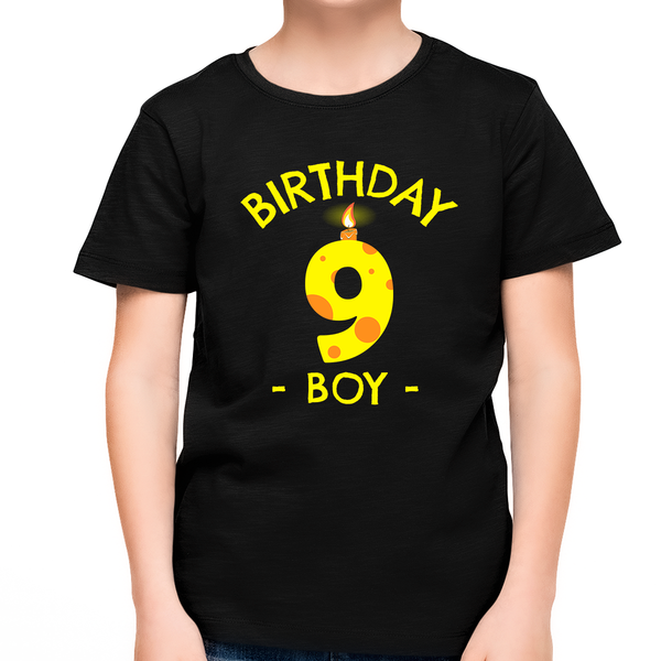 9th Birthday Candle 9th Birthday Boy Shirt 9 Year Old Boy 9th Birthday Shirts for Boys Birthday Gift