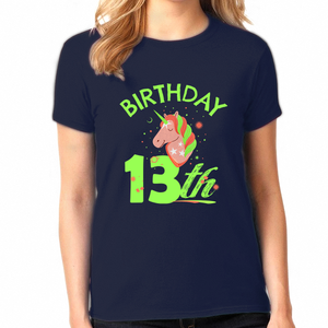 13th Birthday Girl 13 Year Old Girl 13th Birthday Unicorn Shirts for Girls Cute Birthday Girl Shirt