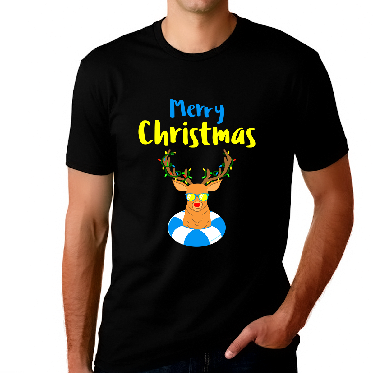 Funny Reindeer Funny Christmas TShirts for Men Christmas PJs Mens Christmas Shirt Funny Christmas Shirt