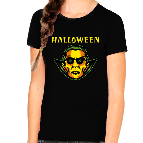 Vampire Funny Halloween Shirts for Girls Cool Dracula Shirt Halloween Tshirts Girls Kids Halloween Shirt