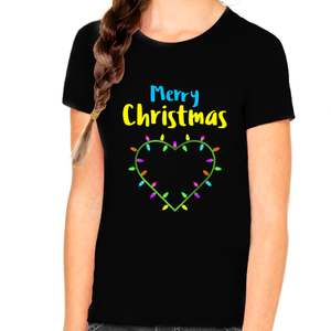 Cute Heart Cute Christmas Shirts for Girls Christmas Clothes for Girls Christmas Shirt Christmas Gifts
