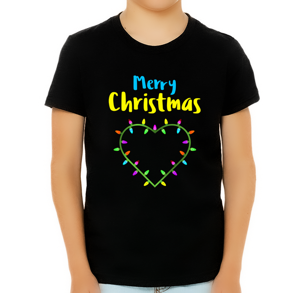 Cute Heart Kids Christmas Shirts for Boys Christmas Clothes for Boys Christmas Shirt Christmas Gifts