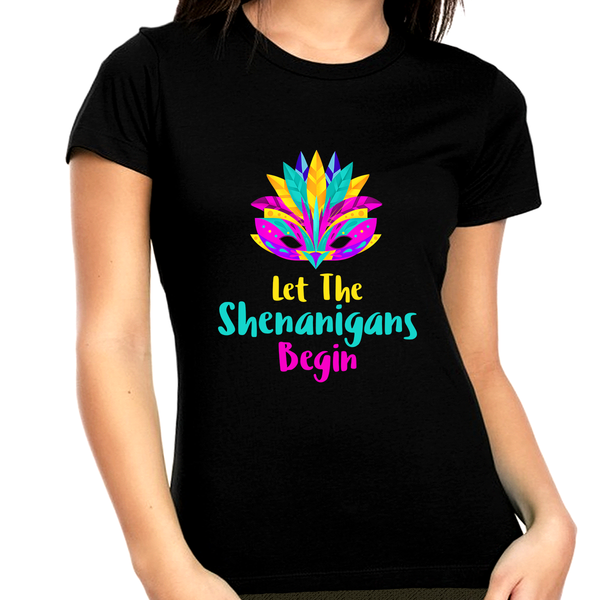 Cute Shenanigans Mardi Gras Shirts for Women Plus Size 1X 2X 3X 4X 5X Mardi Gras Outfit for Women Plus Size