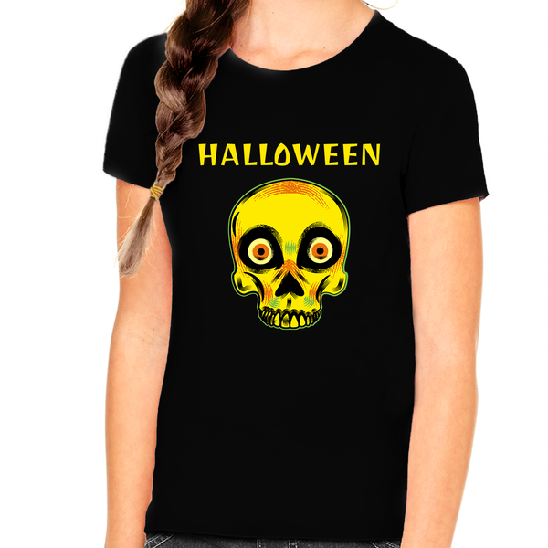 Skull Girls Halloween Shirt Skeleton Shirt Girls Halloween Shirts for Girls Halloween Shirts for Kids