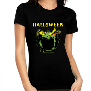 Boiling Pot Halloween Tops for Women Witch Shirts Halloween Shirts for Women Halloween Tops for Women