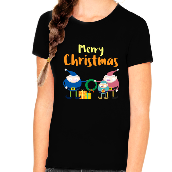 Cute Elfs Funny Christmas Shirts for Girls Christmas Tshirts Kids Christmas Shirt Christmas Gifts for Girls