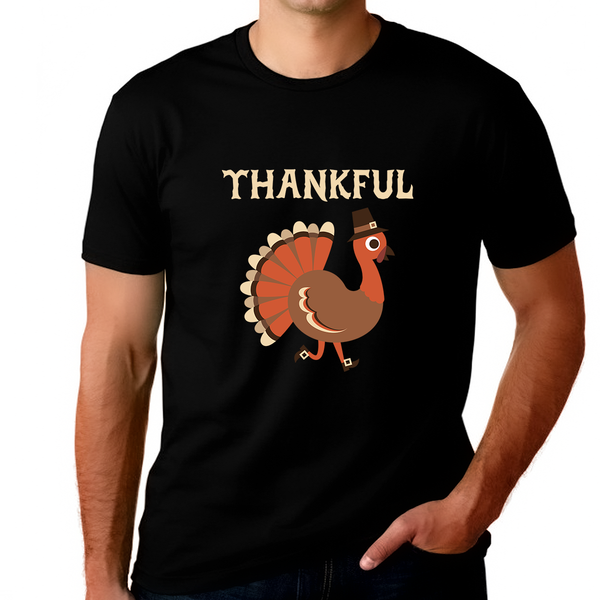 Thanksgiving Shirt for Men Plus Size Funny Turkey Shirt Plus Size Fall Shirt Funny Thankful Shirts for Men