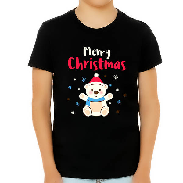 Cute Bear Christmas Shirts for Boys Christmas T Shirts for Boys Funny Christmas Shirt Christmas Gifts