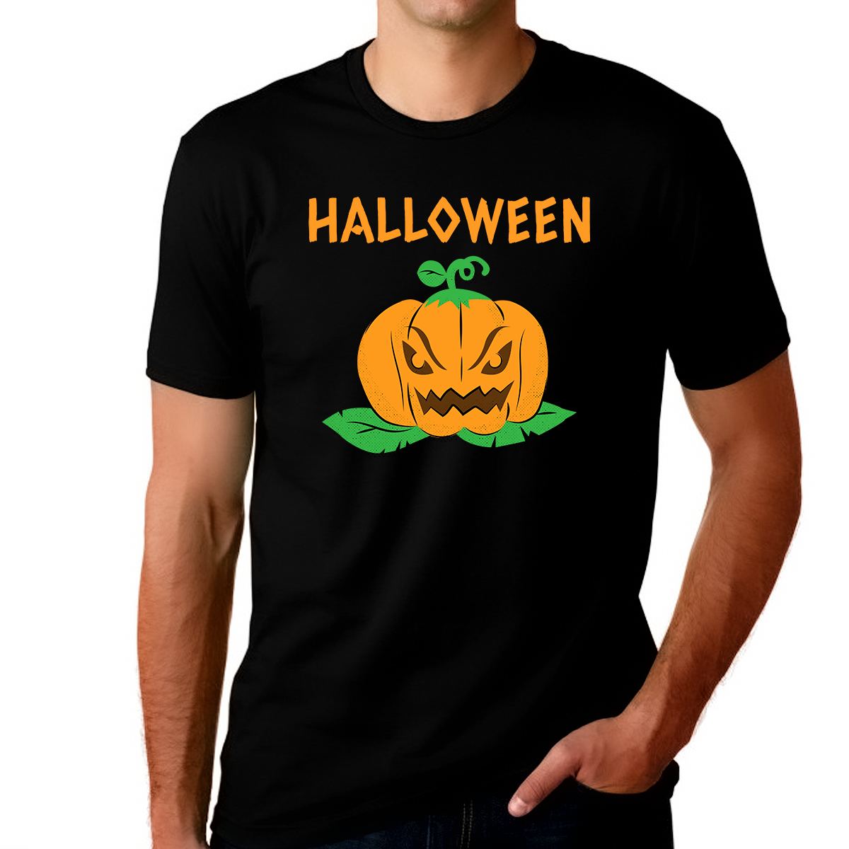 Angry Pumpkin Funny Halloween Shirts for Men Halloween Gifts Pumpkin Shirt Halloween Costumes for Men