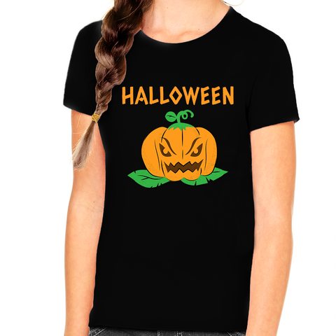 Angry Pumpkin Halloween Shirts for Girls Pumpkin Shirt Halloween Tshirts Girls Halloween Shirts for Kids