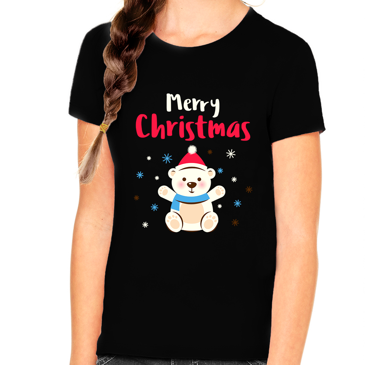 Cute Bear Christmas Shirts for Girls Christmas T Shirts for Girls Funny Christmas Shirt Christmas Gifts
