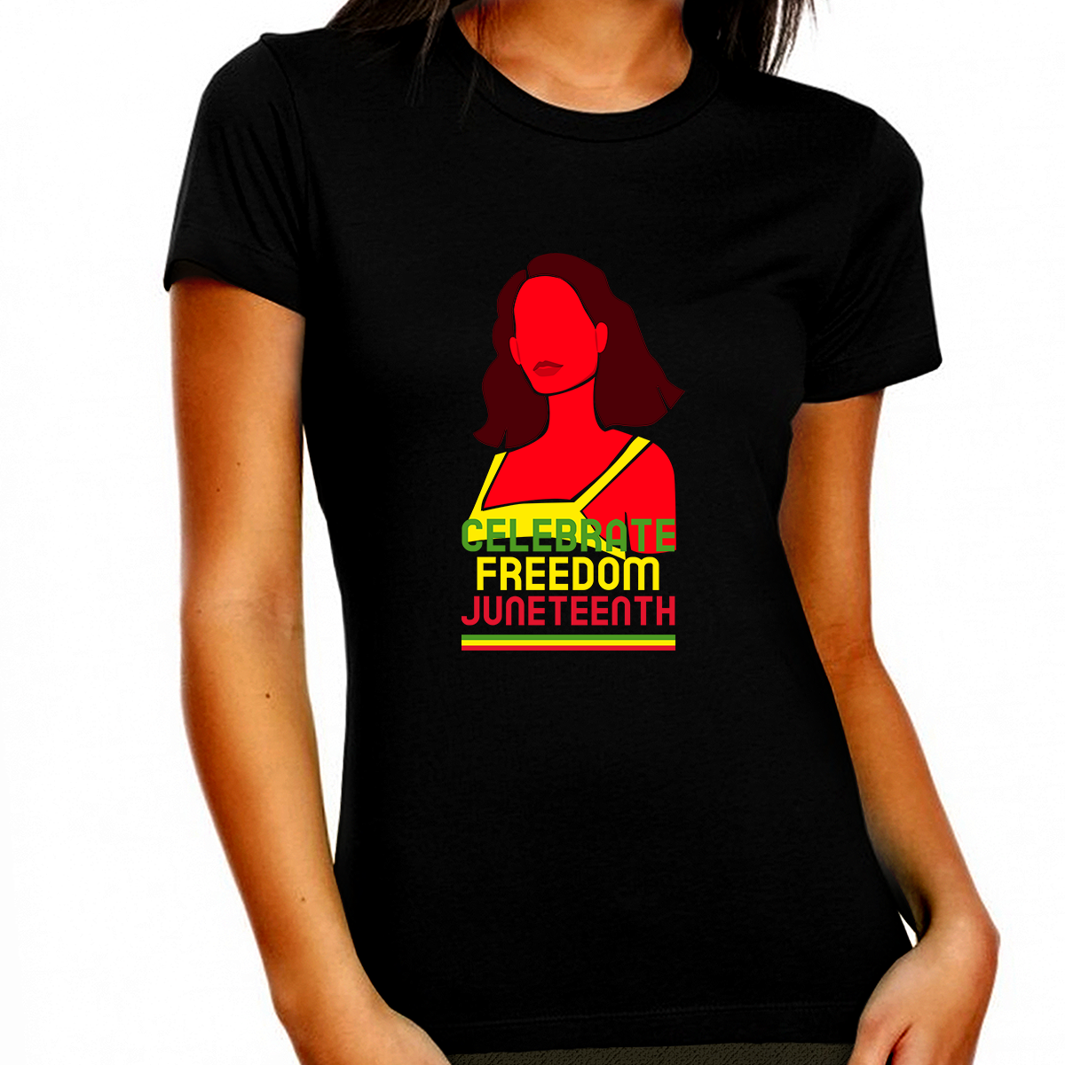 Black History T-shirt for Women Freedom Day Womens Black Pride Tee