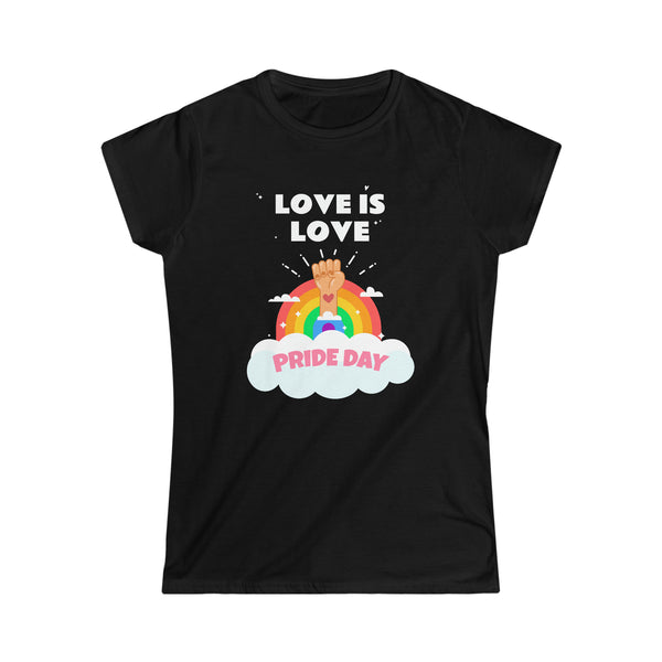 Love is Love Gay Pride Month LGBTQ Rainbow Lesbian Gay Shirts for Women