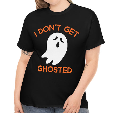 Funny Ghost Shirts for Women Plus Size 1X 2X 3X 4X 5X I Don't Get Ghosted Plus Size Halloween Costumes for Women