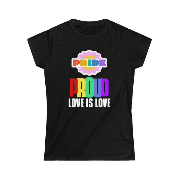 Proud LGBT TShirt Love is Love Tee Rainbow Gay Lesbian Pride Shirts for Women