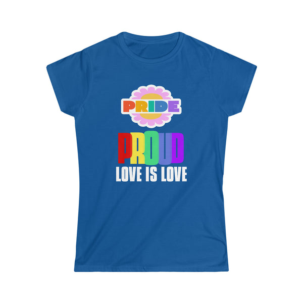 Proud LGBT TShirt Love is Love Tee Rainbow Gay Lesbian Pride Shirts for Women