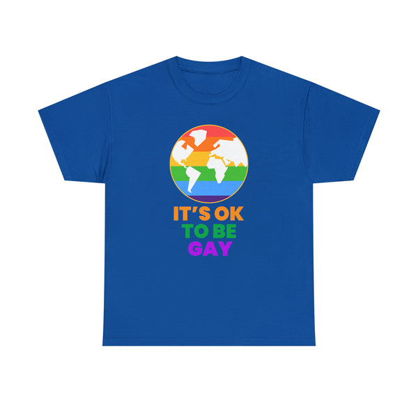 It's OK to Be Gay Pride Shirt Rainbow Flag Gay Lesbian Pride Womens Plus Size Tops