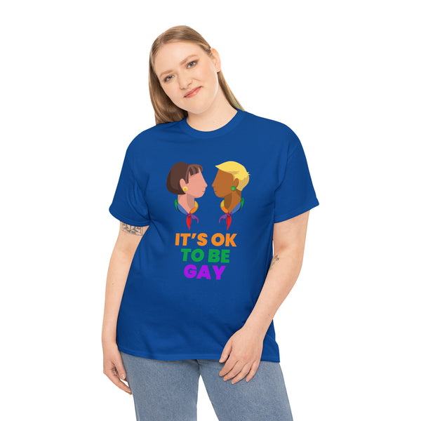 It's OK to Be Gay LGBTQ Flag Lesbian Gay Pride Month LGBT Tshirts Shirts for Women Plus Size