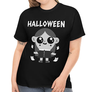 Black and White Halloween TShirts for Women Plus Size 1X 2X 3X 4X 5X Girl Plus Size Halloween Costumes for Women