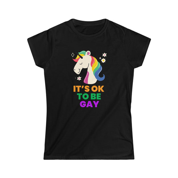 It's OK to Be Gay LGBTQ Be Gay Pride LGBT Rainbow Flag Gay Shirts for Women