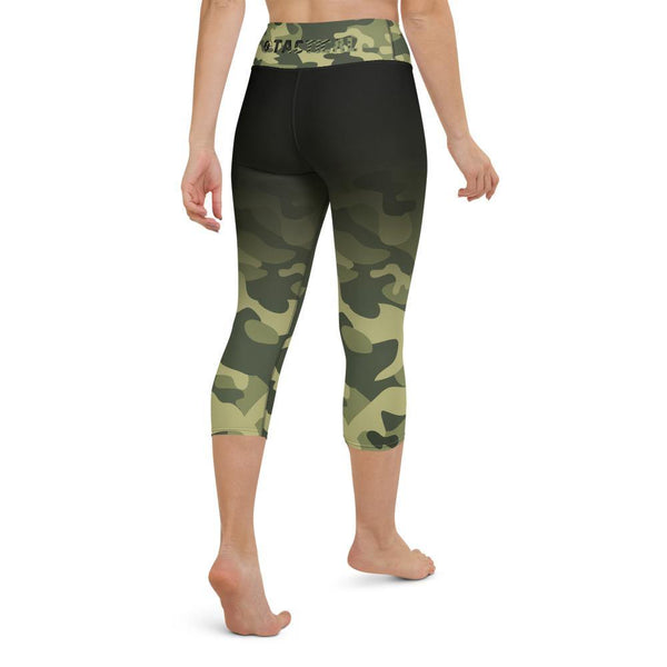Camo Capri Pants for Women Tummy Control Leggings High Waisted Booty Leggings Yoga Capri Leggings - Fire Fit Designs
