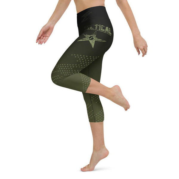 Tactical Capri Pants for Women Tummy Control Leggings High Waisted Booty Leggings Yoga Capri Leggings - Fire Fit Designs