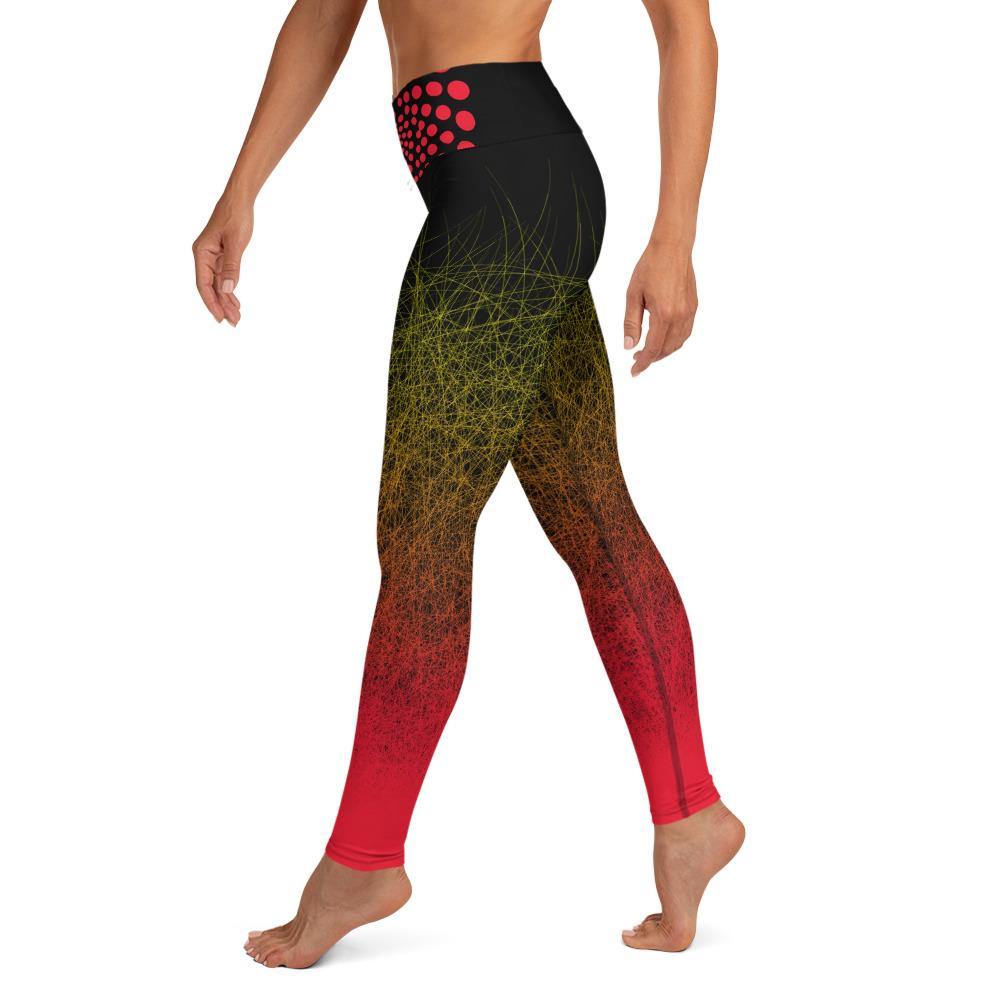 Red on Black Capri Leggings for Women Butt Lift Yoga Pants for Women Tummy Control  Leggings High Waisted – Fire Fit Designs