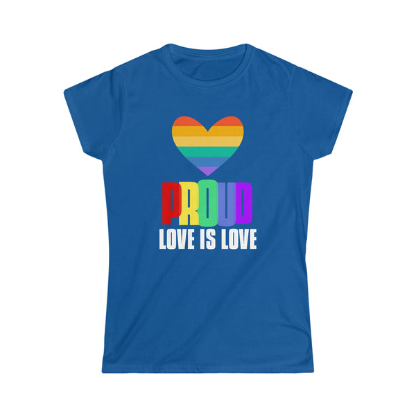 Proud LGBT Shirt Love is Love Tee Rainbow Lesbian Gay Pride Womens Shirts