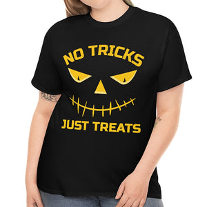 No Tricks Just Treats Halloween Shirt Women Plus Size Womens Funny Plus Size Halloween Costumes for Women