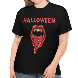 Piercings Spooky Halloween T Shirts for Women Plus Size 1X 2X 3X 4X 5X Plus Size Halloween Costumes for Women