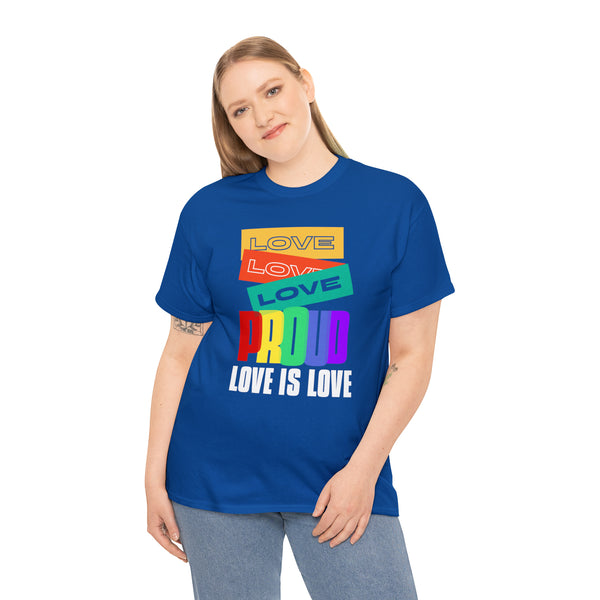 Proud LGBT Love is Love Lesbian Gay LGBT Pride Shirt LGBTQ Plus Size Tops for Women