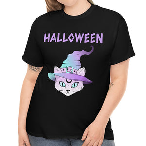 Halloween Cat Cute Halloween Shirts for Women Plus Size 1X 2X 3X 4X 5X Cat Plus Size Halloween Costumes for Women